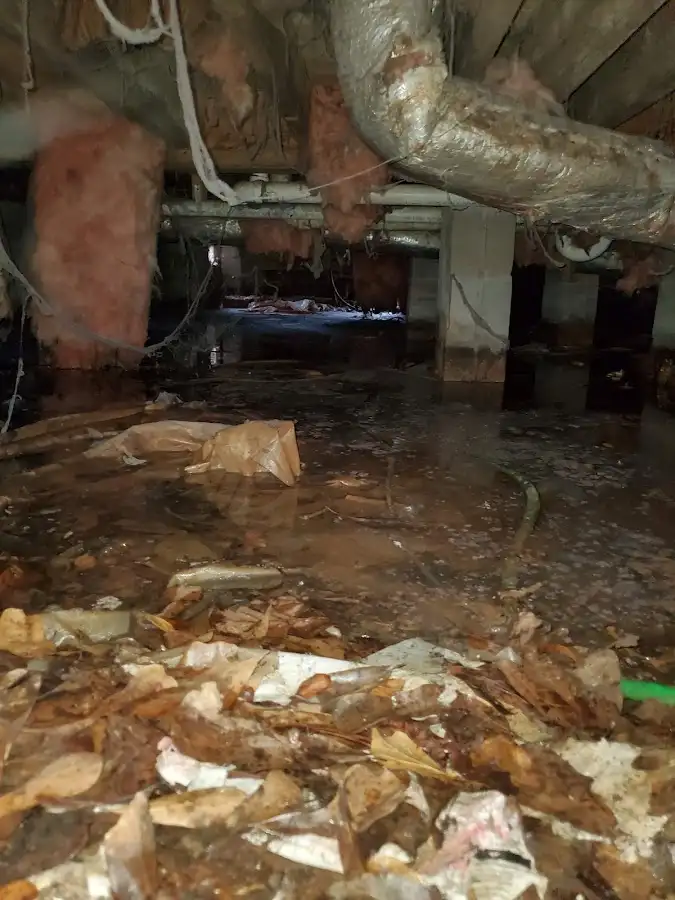 Crawl space flood assessment for Commercial Water Damage Restoration in Purcell